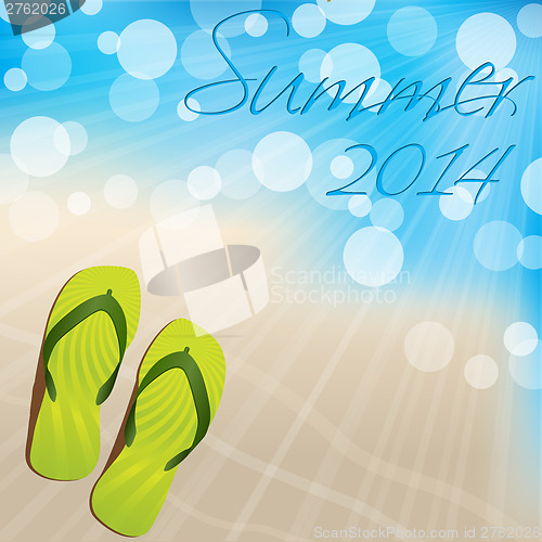 Image of Summer background design with flip flops