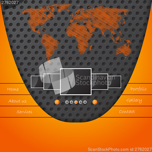 Image of Cool website template with dotted background and world map