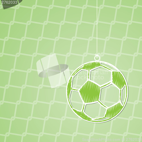 Image of Abstract soccer background design with hanging ball