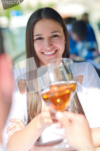 Image of couple having lanch at beautiful restaurant