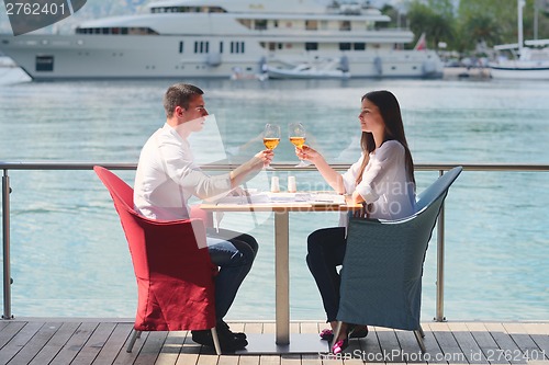 Image of couple having lanch at beautiful restaurant