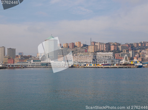 Image of View of Genoa Italy from the sea