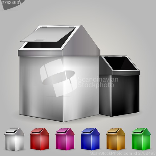 Image of Illustration of dustbins