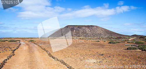Image of Trail and volcano on Island of Los Lobos in the Canary Islands