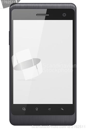 Image of Beautiful smartphone on white background. Generic mobile smart phone