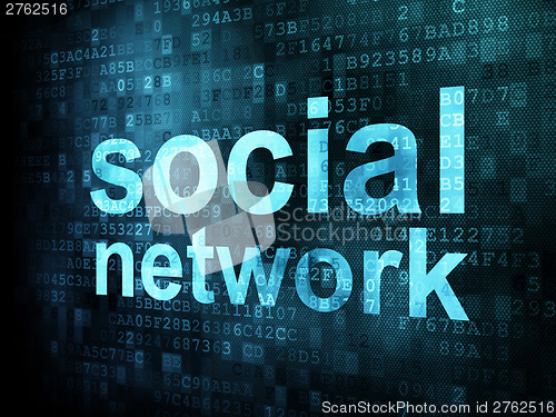 Image of Social network on digital background