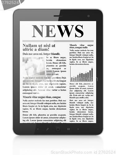 Image of Digital news on tablet pc computer screen