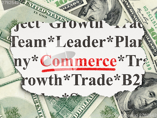 Image of Finance concept: Commerce on Money