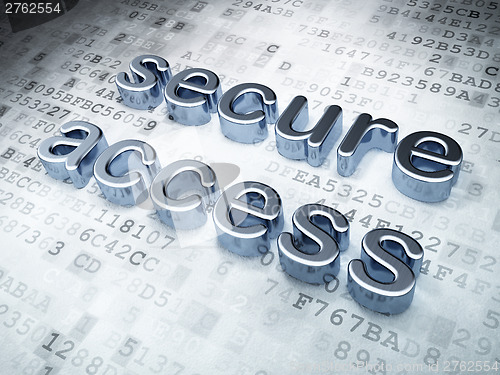 Image of Security concept: silver secure access on digital background