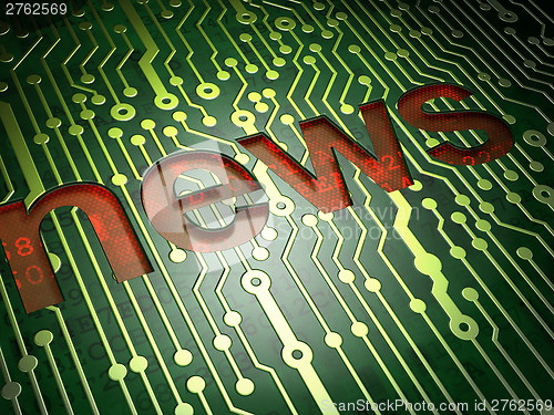 Image of circuit board with word News