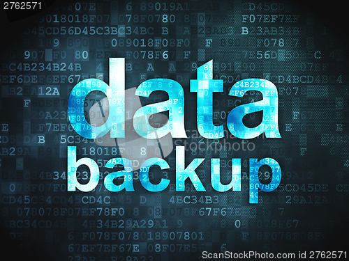 Image of Information concept: Data Backup on digital background