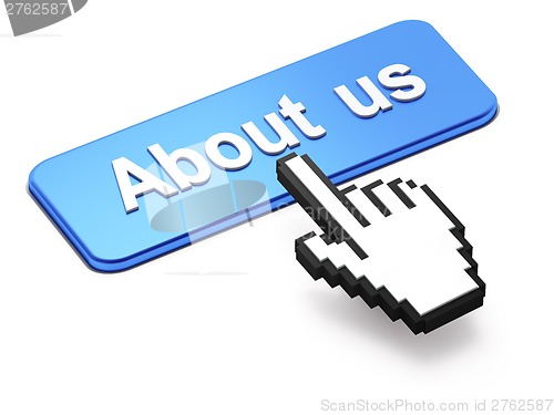 Image of Hand-shaped mouse cursor press About Us  button