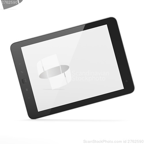 Image of Black tablet pc on white background