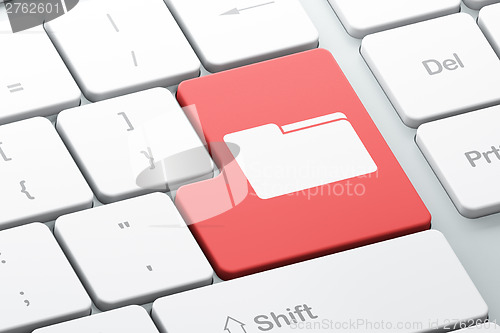 Image of Finance concept: computer keyboard with Folder