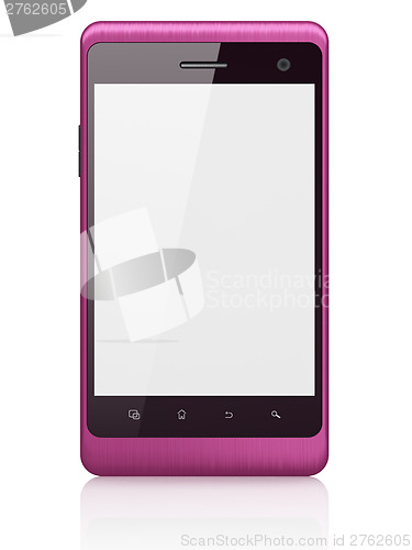 Image of Beautiful smartphone on white background. Generic mobile smart phone