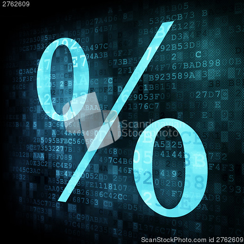 Image of Percent symbol on digital screen