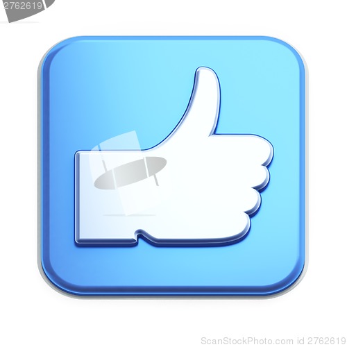 Image of &amp;quot;Like&amp;quot; button 3d  render on white