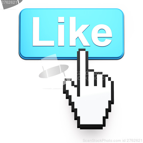 Image of Hand-shaped mouse cursor press Like button