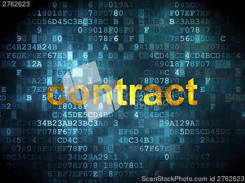 Image of business concept: Contract on digital background