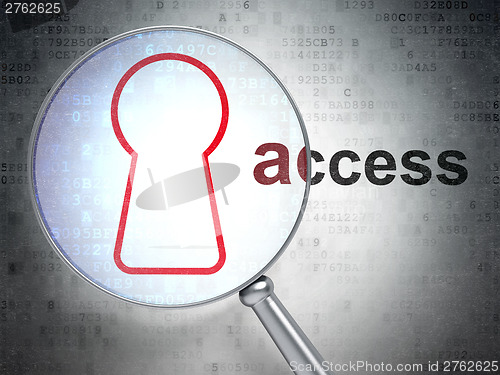 Image of Keyhole icon and access word on digital background