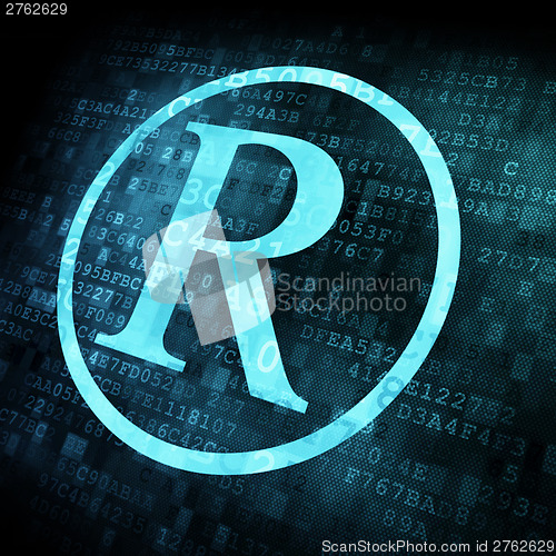 Image of registered symbol on digital screen