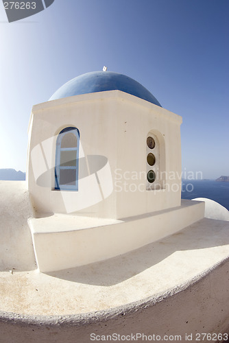 Image of greek church and bell tower