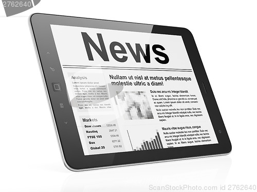 Image of Digital news on tablet pc computer screen