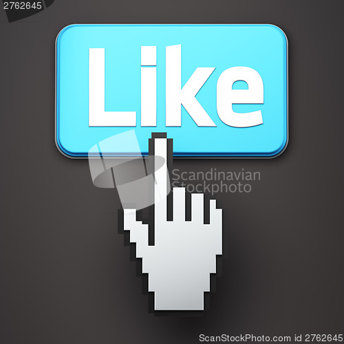 Image of Hand-shaped mouse cursor press Like button