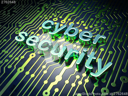 Image of circuit board with word cyber security