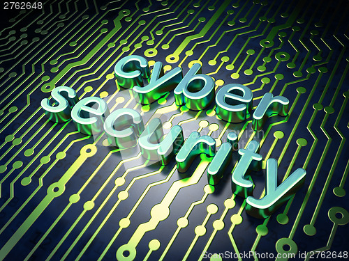 Image of circuit board with word cyber security
