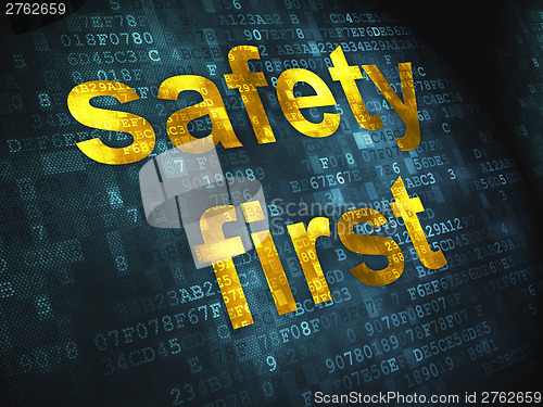 Image of Privacy concept: Safety First on digital background