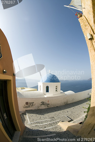 Image of greek church and bell tower