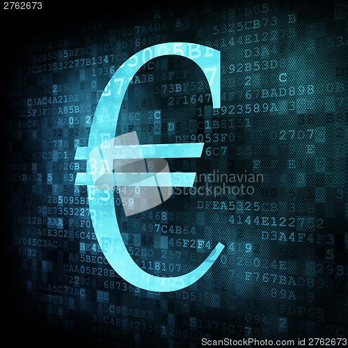 Image of Euro sign on digital screen