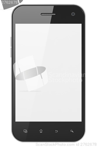 Image of Beautiful smartphone on white background. Generic mobile smart phone