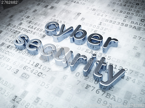 Image of Privacy concept: Silver Cyber Security on digital background