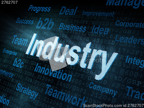 Image of Pixeled word Industry on digital screen