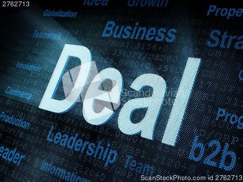 Image of Pixeled word Deal on digital screen