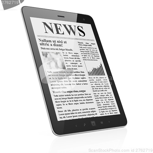 Image of Digital news on tablet pc computer screen