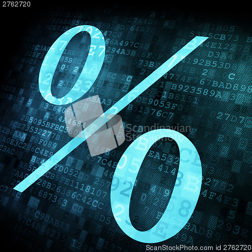 Image of Percent symbol on digital screen