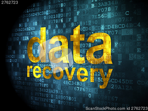 Image of Information concept: data recovery on digital background