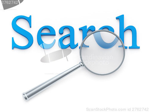 Image of Magnification glass over &amp;quot;search&amp;quot; word
