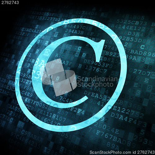 Image of copyright symbol on digital screen