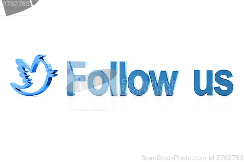 Image of Blue bird and Follow Us word