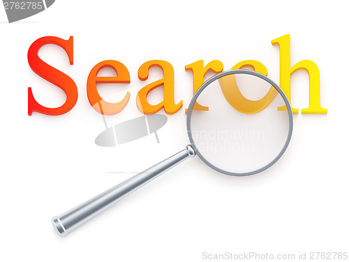 Image of Magnification glass over &amp;quot;search&amp;quot; word