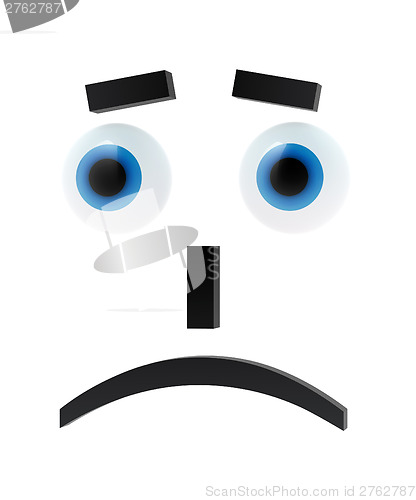 Image of Sad emoticon with blue eyes