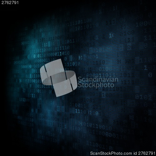 Image of Pixeled binary background on digital screen