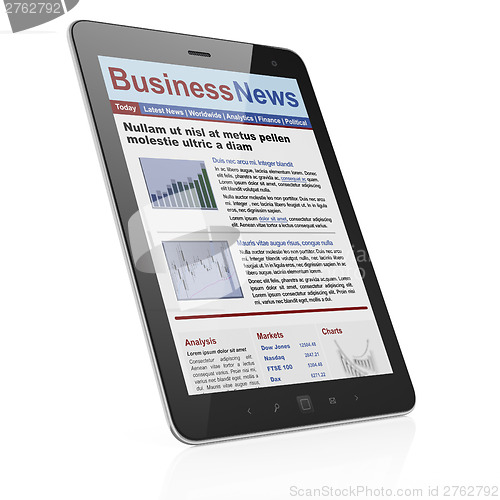 Image of Digital news on tablet computer screen