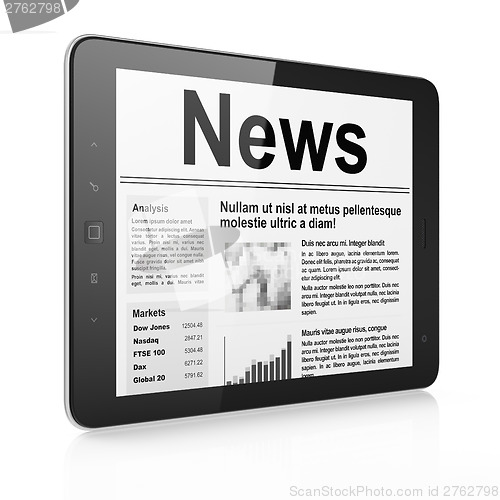 Image of Digital news on tablet pc computer screen