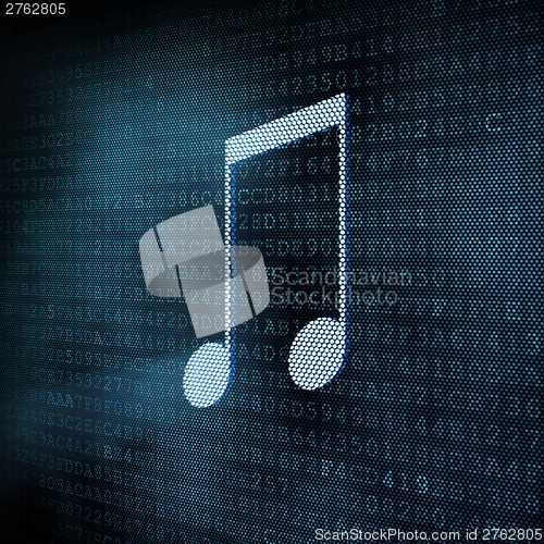 Image of Pixeled musical notes illustration