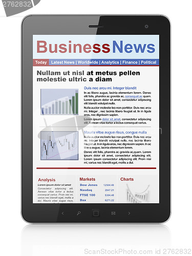 Image of Digital news on tablet computer screen